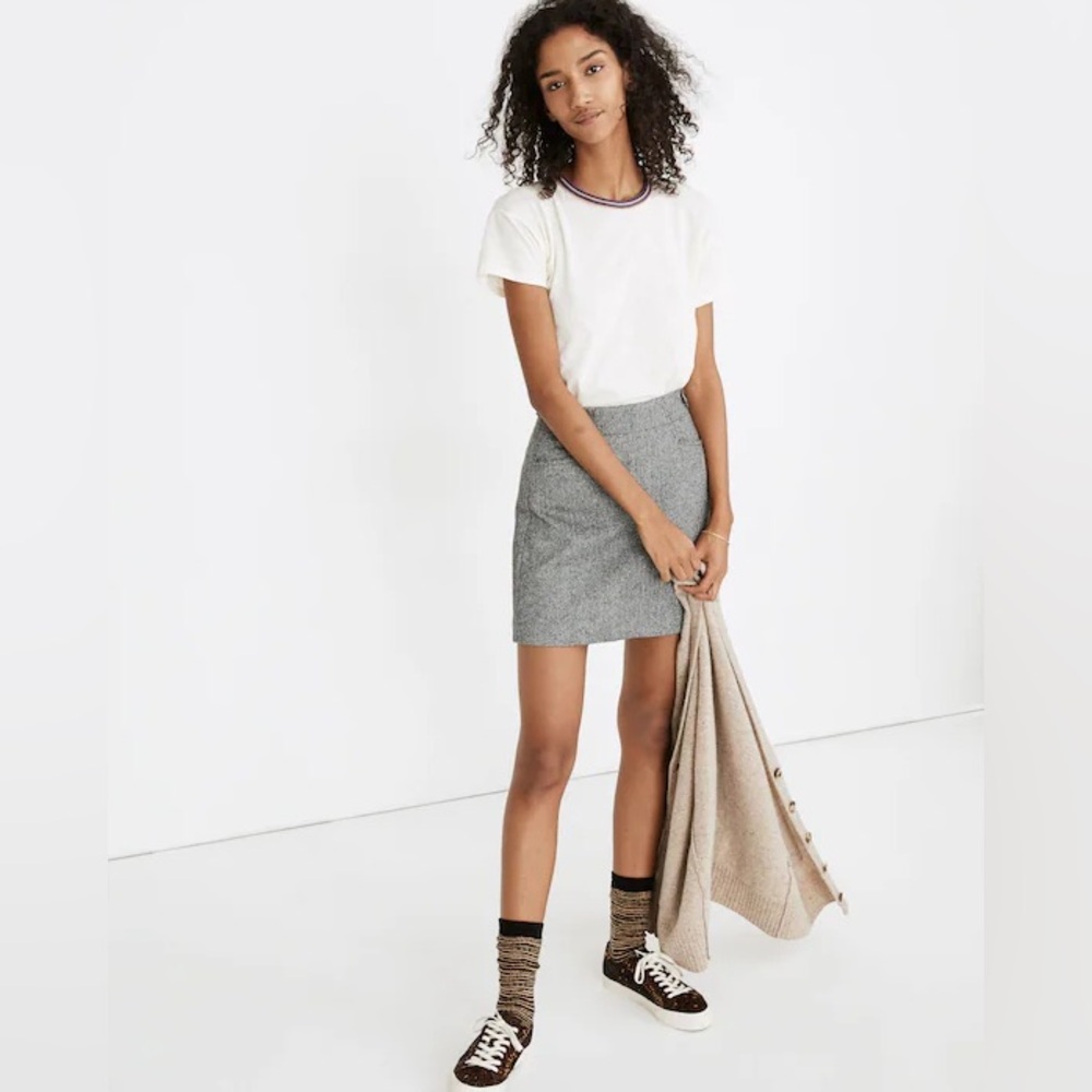 NWT Madewell Assembly herringbone a-line mini skirt size 10 NWT